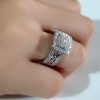 Diamond Ring, Rhodium Gold Plated - Image 4